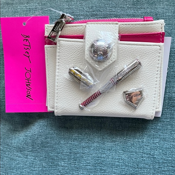 Betsey Johnson Accessories - Betsey Johnson Hit Me Up White and Pink Bifold Wallet NWT